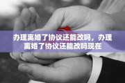 办理离婚了协议还能改吗，办理离婚了协议还能改吗现在