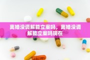 离婚没调解能立案吗，离婚没调解能立案吗现在