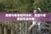 离婚与老婆如何谈判，离婚与老婆如何谈判呢