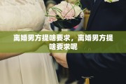 离婚男方提啥要求，离婚男方提啥要求呢