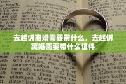 去起诉离婚需要带什么，去起诉离婚需要带什么证件