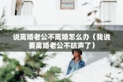 说离婚老公不离婚怎么办（我说要离婚老公不吭声了）