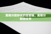离婚分割协议约定管辖，离婚分割协议书