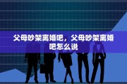 父母吵架离婚吧，父母吵架离婚吧怎么说