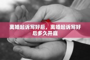 离婚起诉写好后，离婚起诉写好后多久开庭