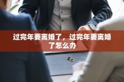 过完年要离婚了，过完年要离婚了怎么办