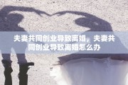 夫妻共同创业导致离婚，夫妻共同创业导致离婚怎么办