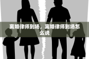离婚律师到场，离婚律师到场怎么说