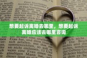 想要起诉离婚去哪里，想要起诉离婚应该去哪里咨询