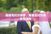 离婚骂对方律师，离婚骂对方律师犯法吗