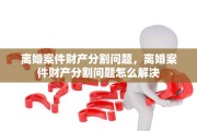 离婚案件财产分割问题，离婚案件财产分割问题怎么解决