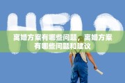离婚方案有哪些问题，离婚方案有哪些问题和建议