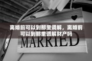 离婚前可以到那里调解，离婚前可以到那里调解财产吗