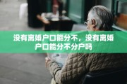 没有离婚户口能分不，没有离婚户口能分不分户吗