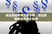 诉讼离婚费用交多少钱，诉讼离婚费用交多少钱啊