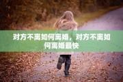 对方不离如何离婚，对方不离如何离婚最快