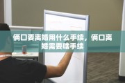俩囗要离婚用什么手续，俩口离婚需要啥手续