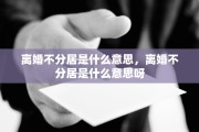 离婚不分居是什么意思，离婚不分居是什么意思呀