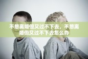 不想离婚但又过不下去，不想离婚但又过不下去怎么办