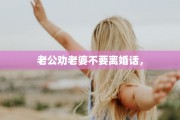 老公劝老婆不要离婚话，