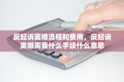 反起诉离婚流程和费用，反起诉离婚需要什么手续什么意思