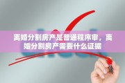 离婚分割房产是普通程序审，离婚分割房产需要什么证据