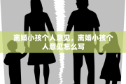 离婚小孩个人意见，离婚小孩个人意见怎么写