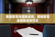 离婚官司法庭陈述词，离婚官司法庭陈述词范文