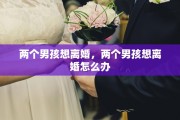 两个男孩想离婚，两个男孩想离婚怎么办