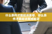 什么条件才能起诉离婚，什么条件才能起诉离婚成功
