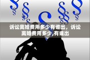 诉讼离婚费用多少有谁出，诉讼离婚费用多少,有谁出
