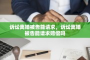 诉讼离婚被告能请求，诉讼离婚被告能请求赔偿吗