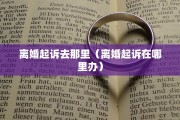 离婚起诉去那里（离婚起诉在哪里办）