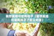 我想离婚可是有孩子（我想离婚可是有孩子了怎么处理）