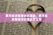 男方起诉离婚诉状理由，男方起诉离婚诉状理由怎么写