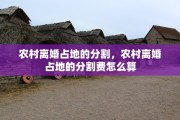 农村离婚占地的分割，农村离婚占地的分割费怎么算
