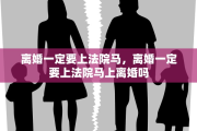 离婚一定要上法院马，离婚一定要上法院马上离婚吗
