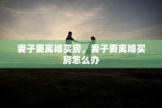 妻子要离婚买房，妻子要离婚买房怎么办