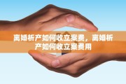 离婚析产如何收立案费，离婚析产如何收立案费用