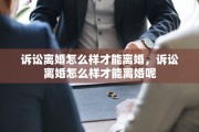 诉讼离婚怎么样才能离婚，诉讼离婚怎么样才能离婚呢