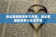 诉讼离婚程序多久开庭，诉讼离婚程序多久开庭审理