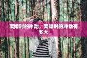 离婚时的冲动，离婚时的冲动有多大
