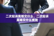 二次起诉离婚交什么，二次起诉离婚交什么费用