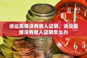 诉讼离婚没有收入证明，诉讼离婚没有收入证明怎么办