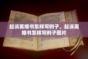 起诉离婚书怎样写例子，起诉离婚书怎样写例子图片