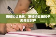离婚协议无孩，离婚协议无孩子无共同财产