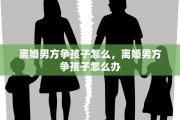 离婚男方争孩子怎么，离婚男方争孩子怎么办