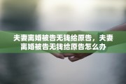 夫妻离婚被告无钱给原告，夫妻离婚被告无钱给原告怎么办