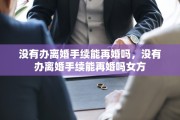 没有办离婚手续能再婚吗，没有办离婚手续能再婚吗女方