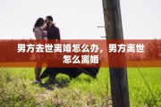 男方去世离婚怎么办，男方离世怎么离婚